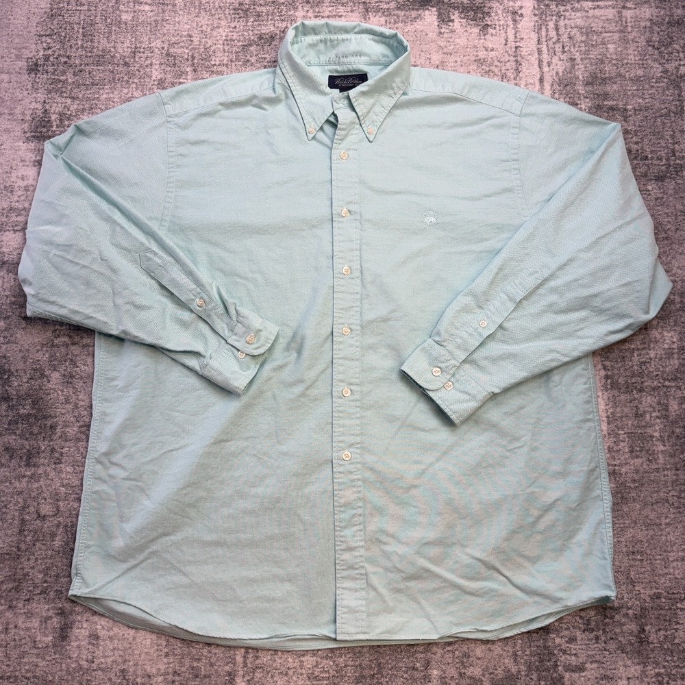 Brooks Brothers Shirt Mens XL Aqua Blue Oxford Cloth Button Down OXBD Preppy Ivy